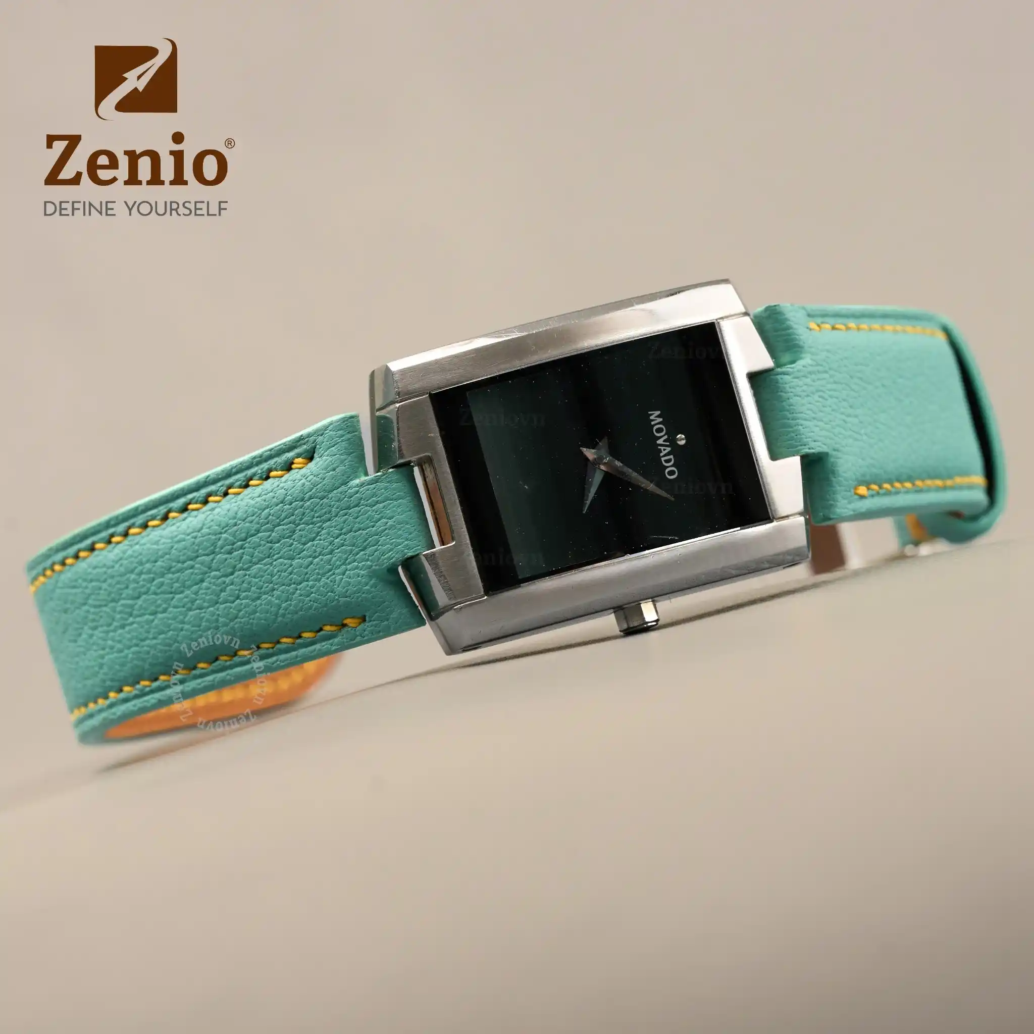 Dây da đồng hồ thay thế cho Movado Eliro - Dây Da Alran Fanat Màu Mint