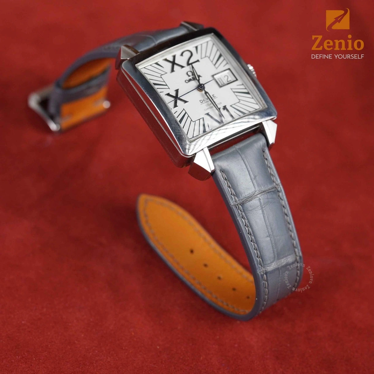 Dây Đồng Hồ Da Cá Sấu Alligator Màu Xám Dolphin Grey 4