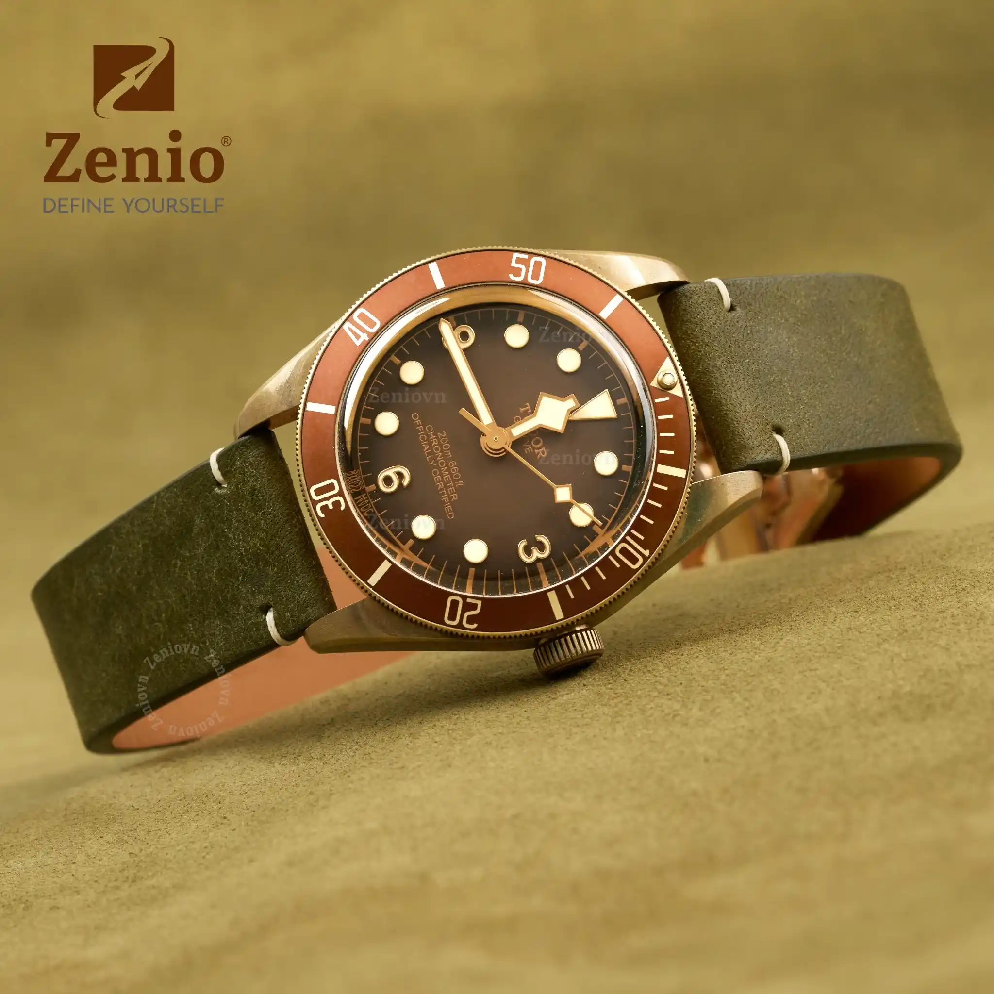 Dây da đồng hồ thay thế cho Tudor Black Bay Fifty-Eight - Dây Da Pueblo Màu Olive (1)