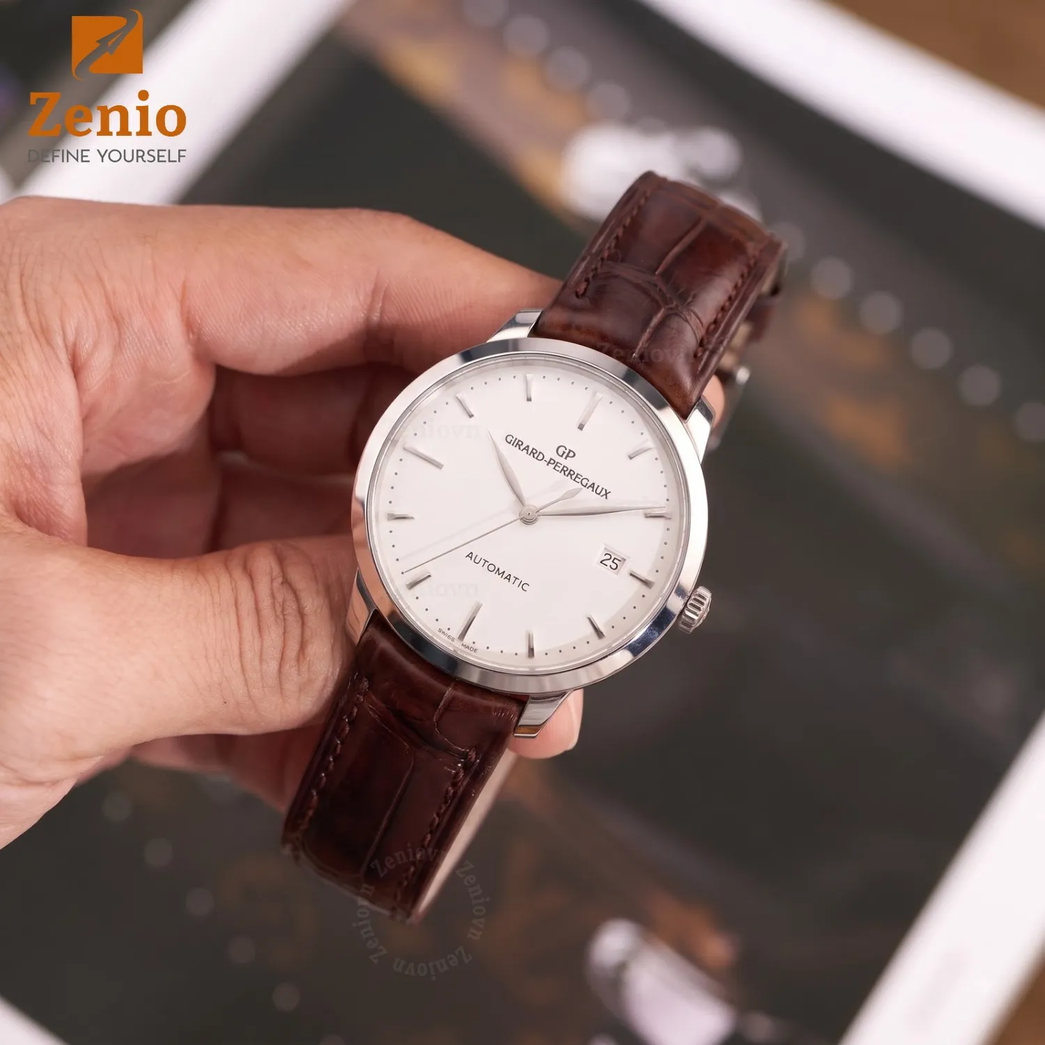 Girard-Perregaux 1966 Cá sấu đặc biệt nâu