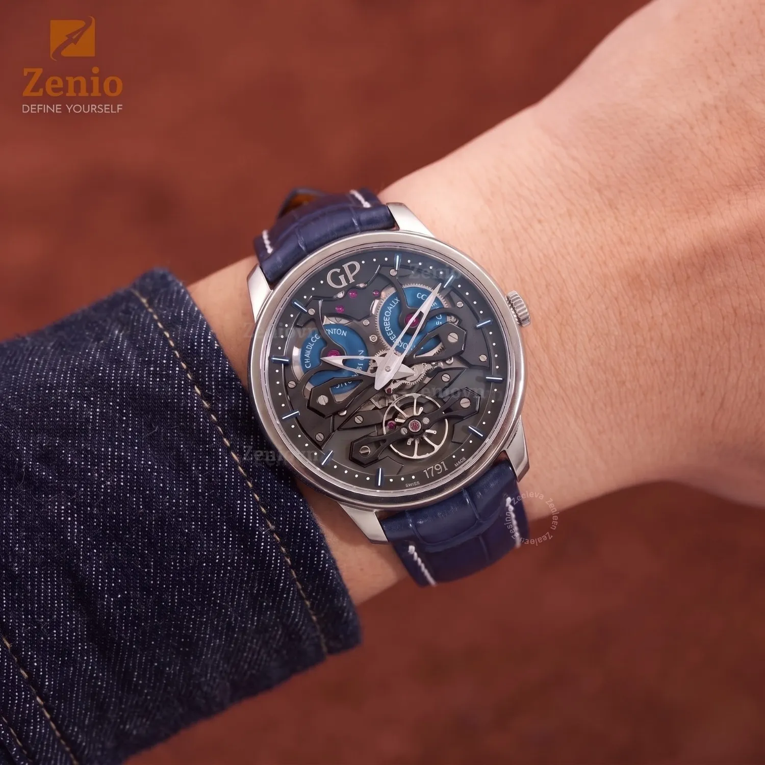 Girard-Perregaux Bridges Alligator Navy